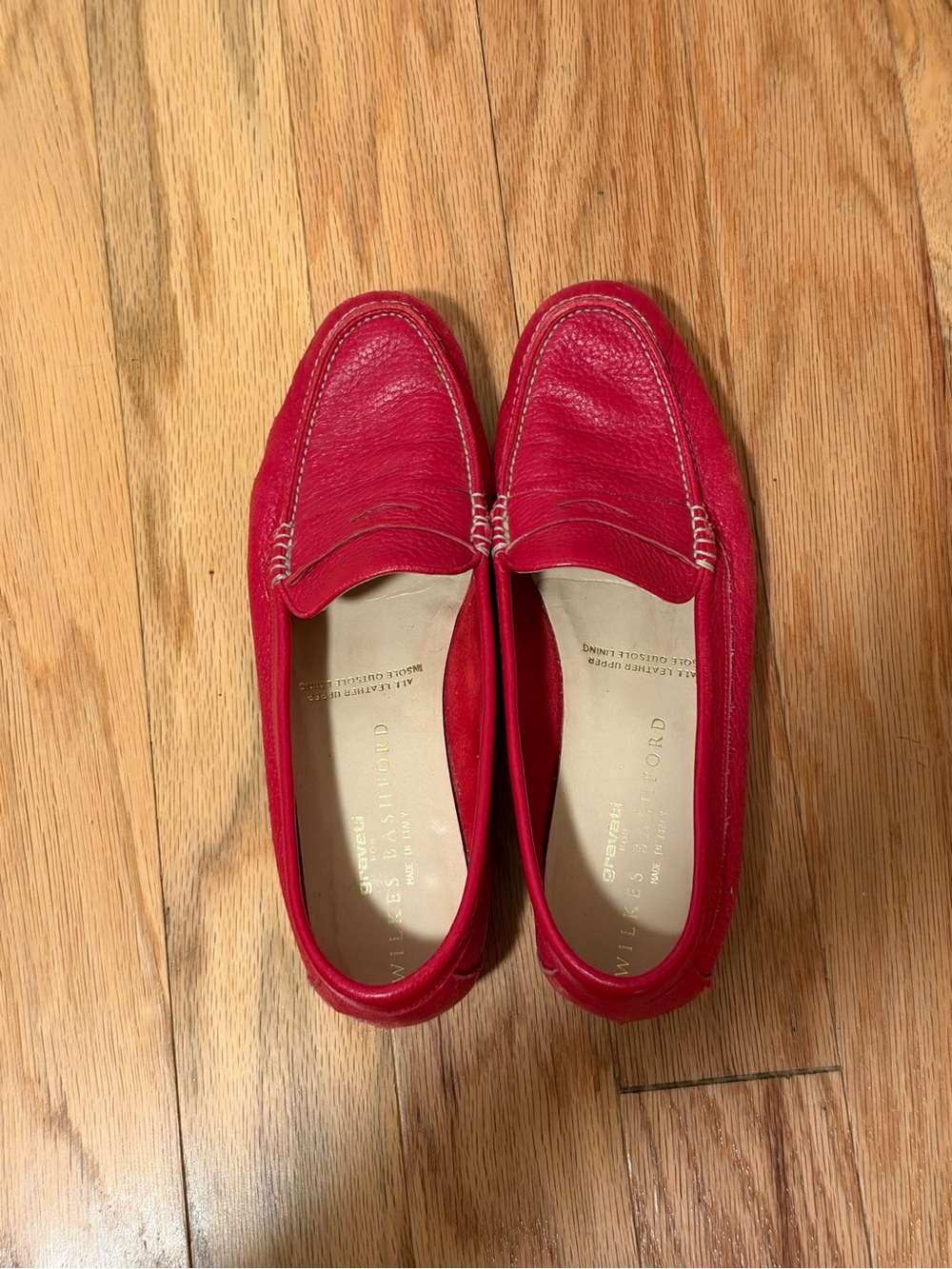 Red Leather Loafers by Wilkes Bashford